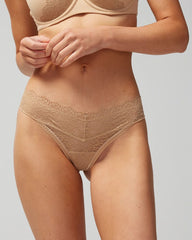 WARM AMBER - Thong Panty with Enchanting Lace
