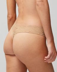 WARM AMBER - Thong Panty with Enchanting Lace