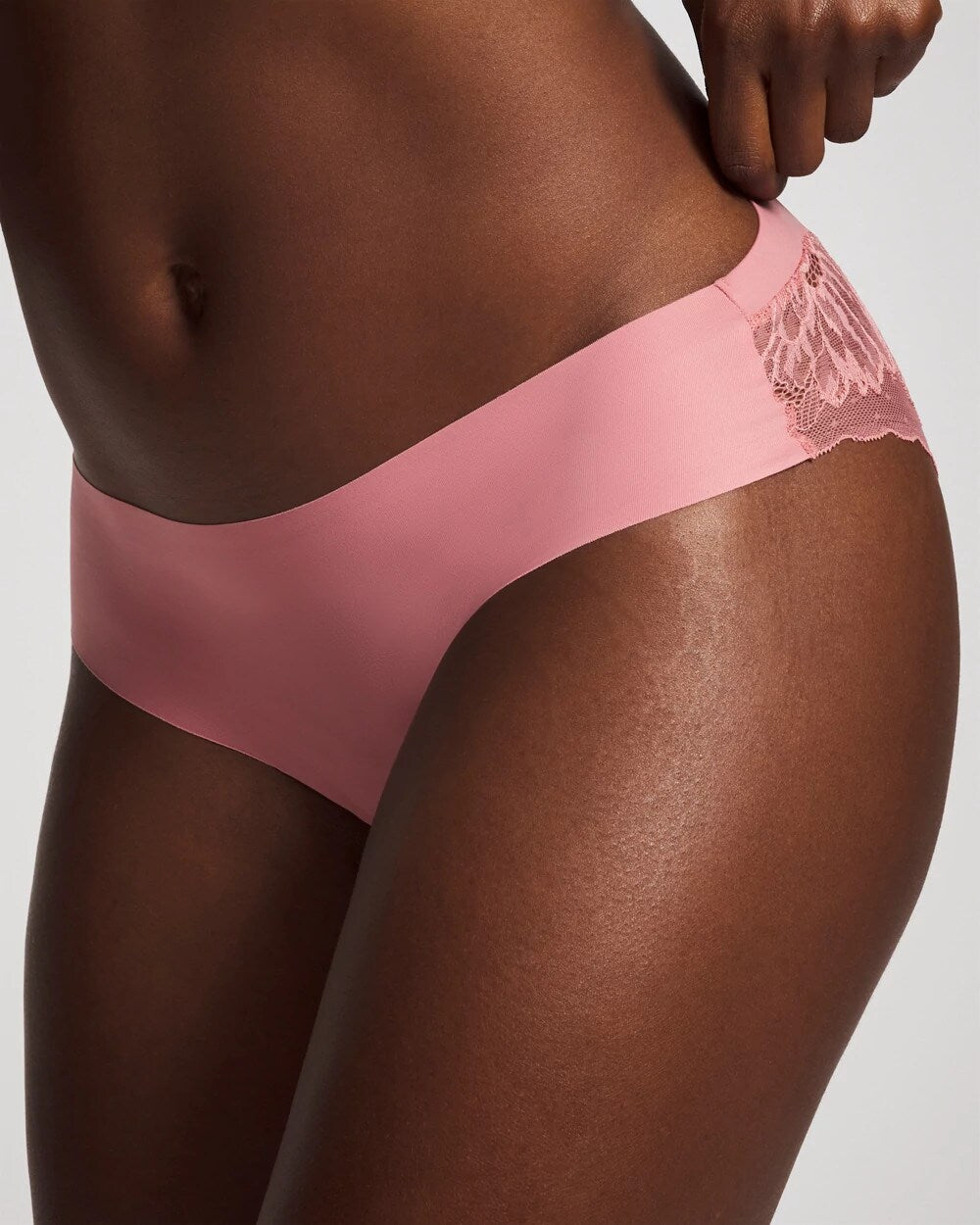 ANTIQUE PINK - Cheeky Hipster Panty with Lace Back