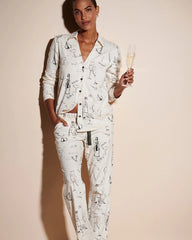 FIZZ THE SEASON FOIL - Long-Sleeve Notch Collar Pajama Top