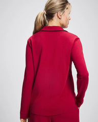PAINT THE TOWN RED - Long-Sleeve Notch Collar Pajama Top