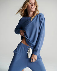 SUNDOWN BLUE - Long-Sleeve Pajama Top