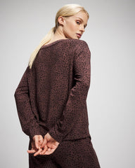 HOT SPOT MOCHA - Long-Sleeve Pajama Top