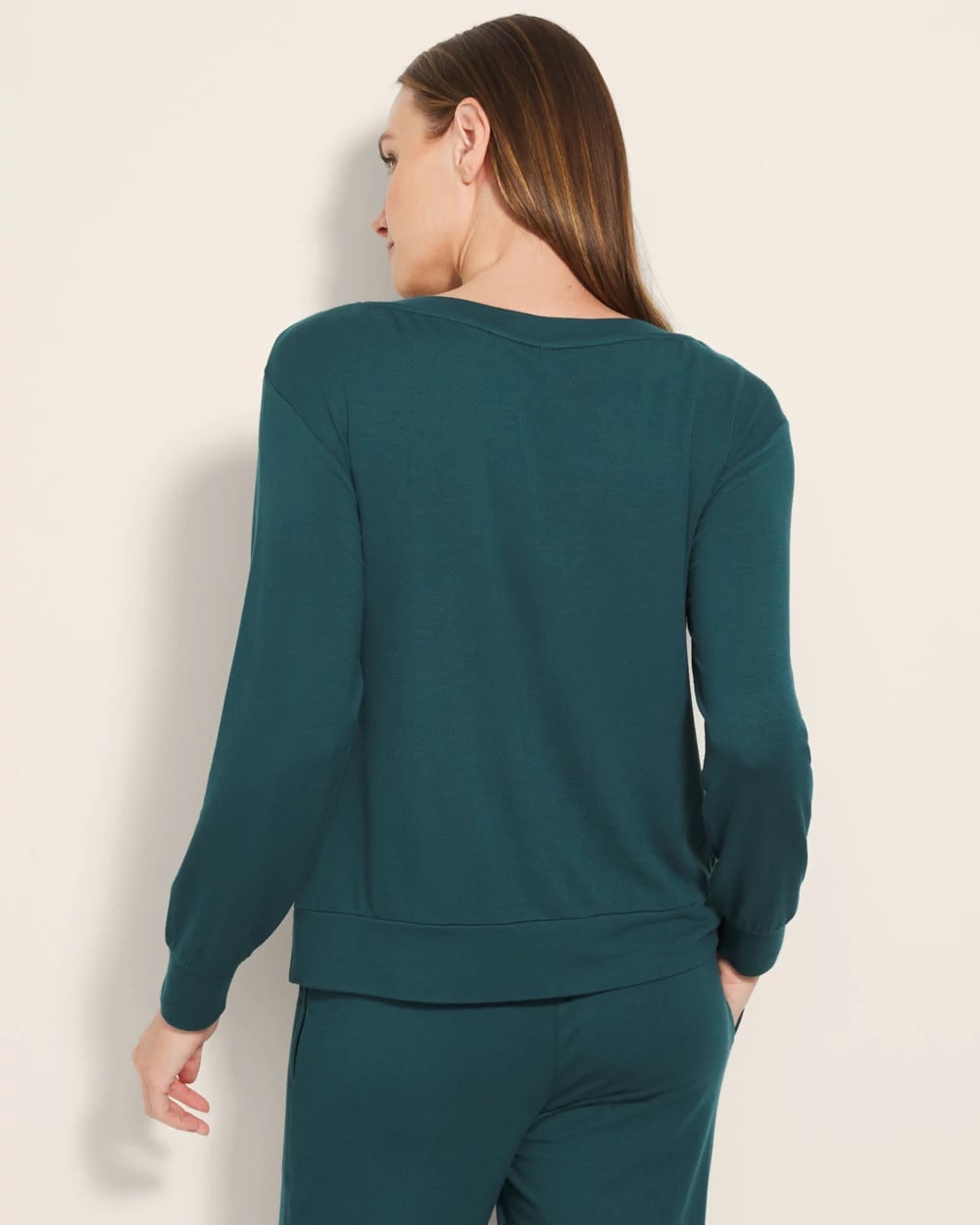 DEEP TEAL - Long-Sleeve Pajama Top