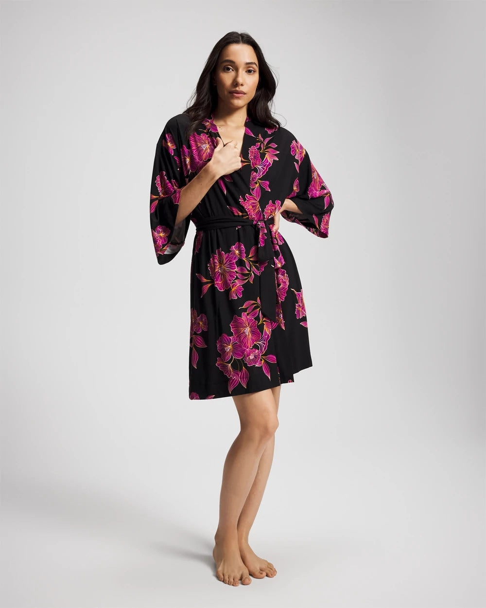 GILDED BLOOMS MAGENTA - Short Robe