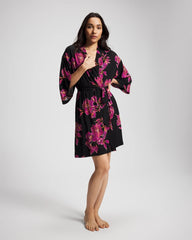 GILDED BLOOMS MAGENTA - Short Robe