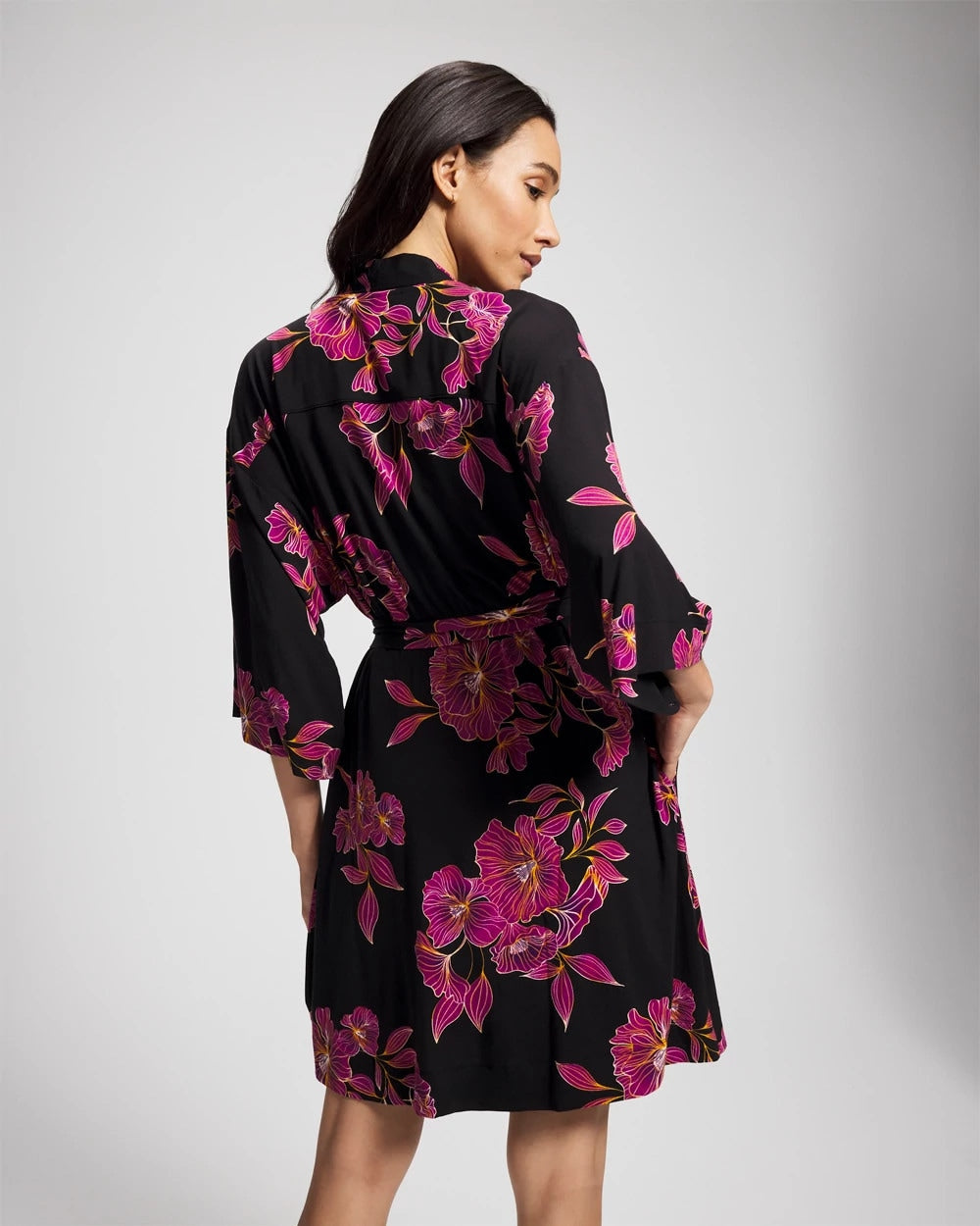 GILDED BLOOMS MAGENTA - Short Robe