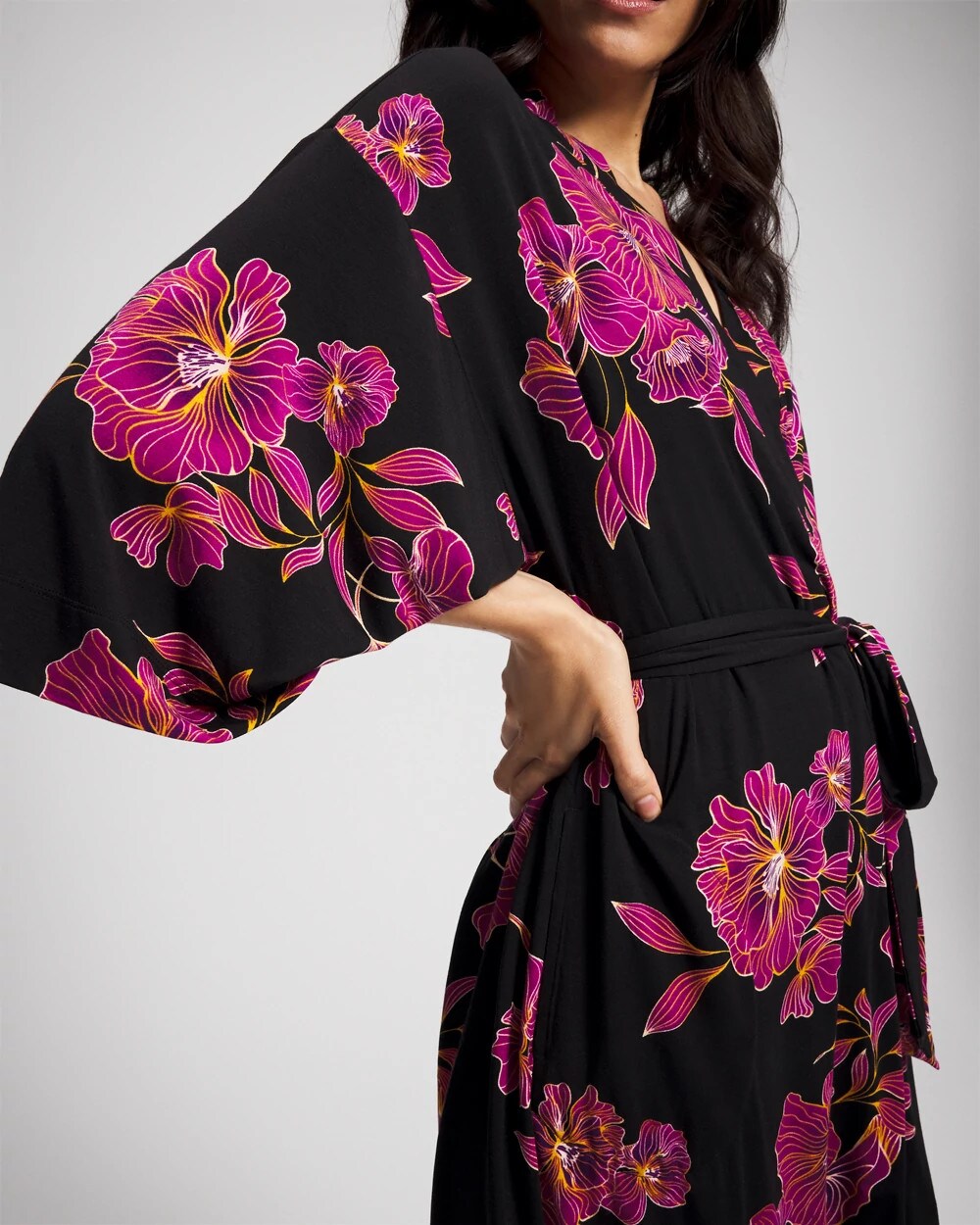GILDED BLOOMS MAGENTA - Short Robe