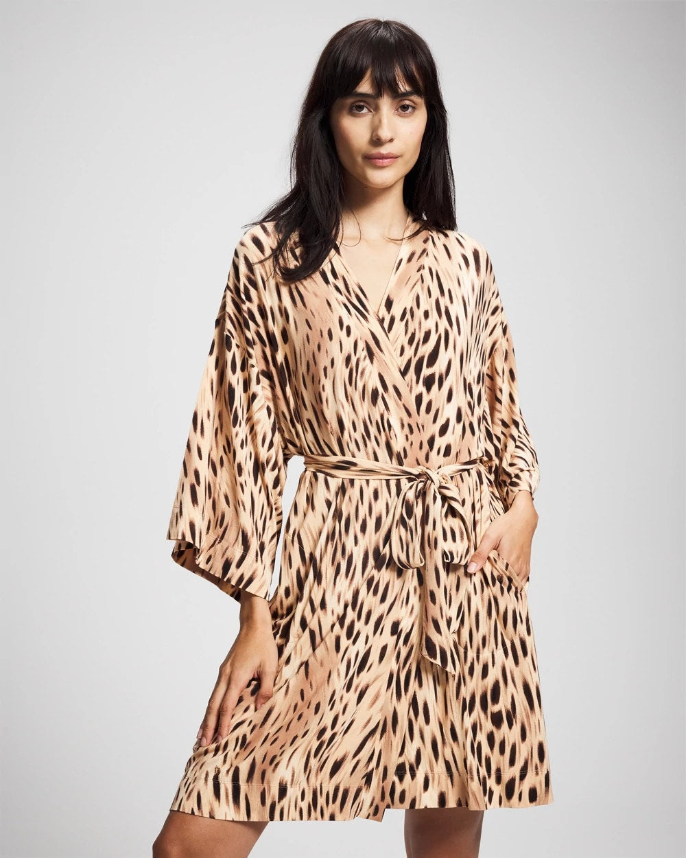 SPLENDID LEOPARD AMBER - Short Robe
