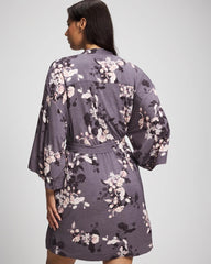 FLORAL DREAMS GRAY - Short Robe