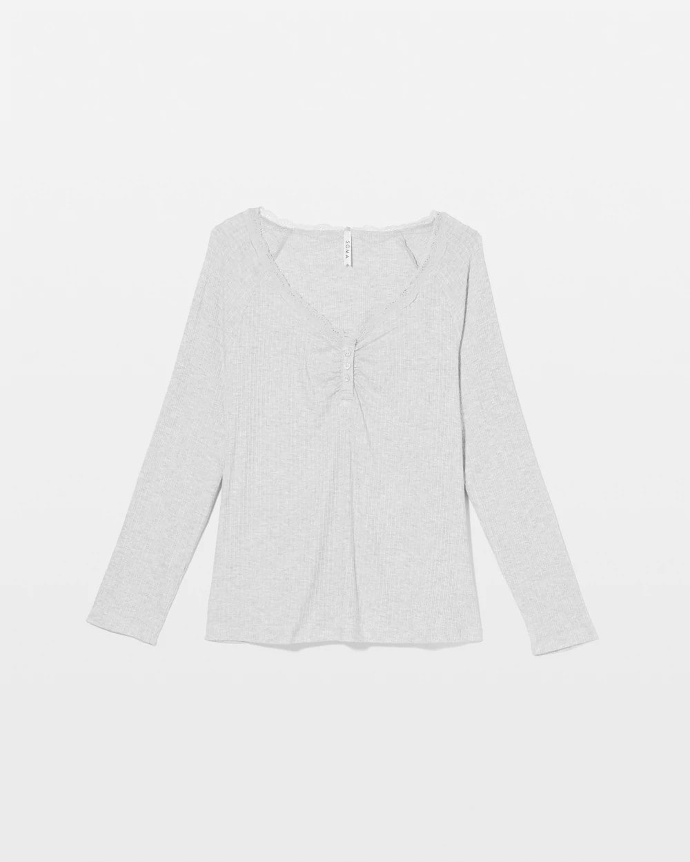 HEATHER FROST - Pointelle Long Sleeve Pajama Top