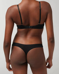 BLACK - Cotton Thong Panty
