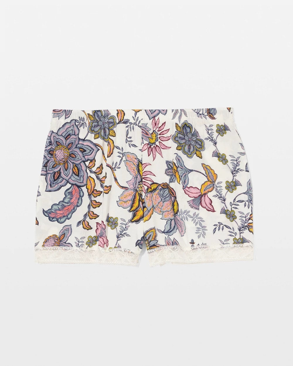 PAISLEY SPLENDOR CHAMP - Lace-Trim Pajama Shorts
