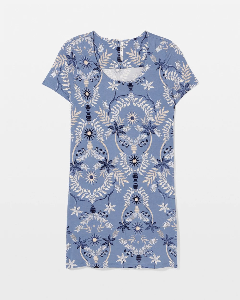 BOTANICAL TILE SUNDOWN - Short Sleeve Scoop Neck Sleepshirt