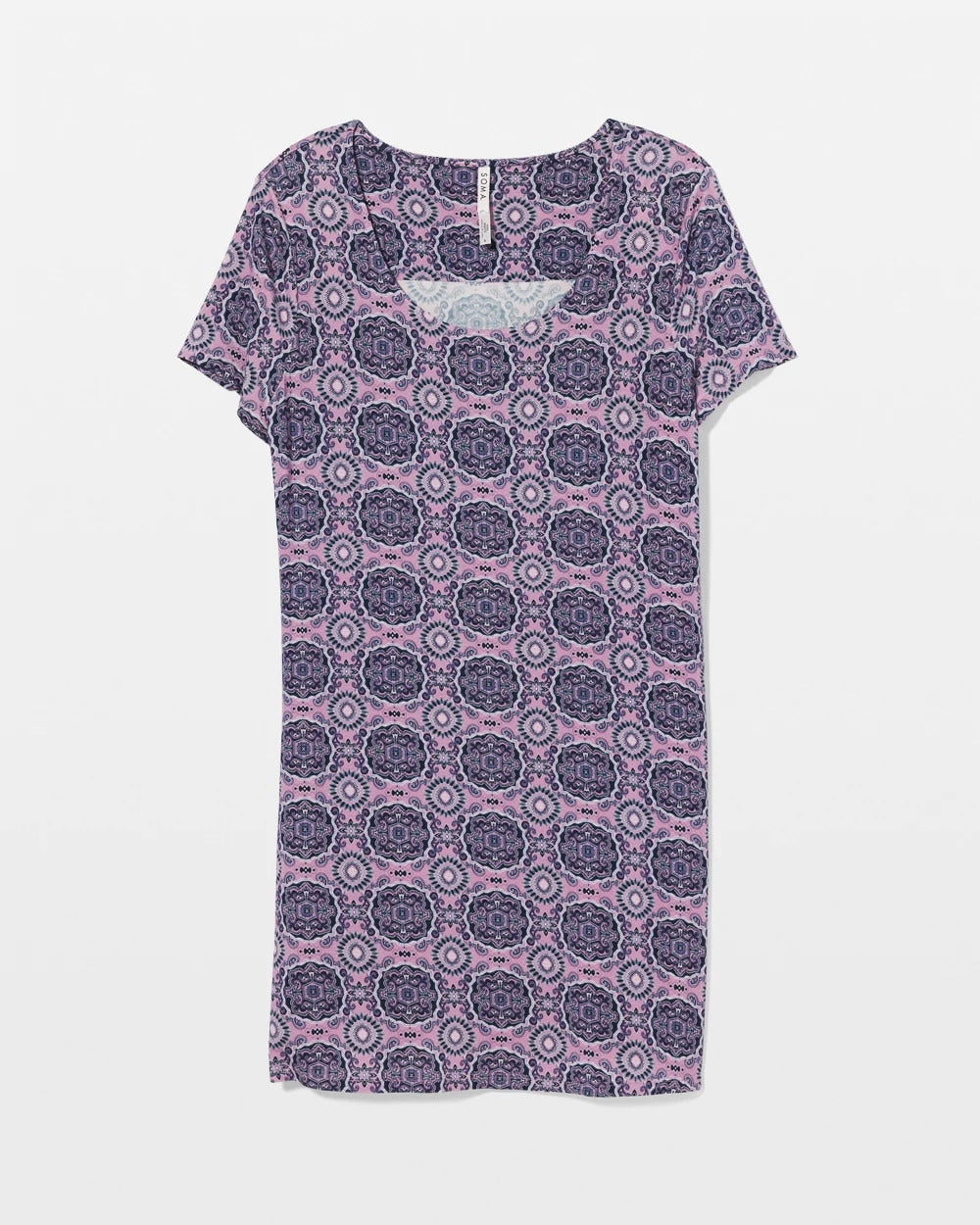 HAVEN TILE MINI LILAC WIN - Short Sleeve Scoop Neck Sleepshirt