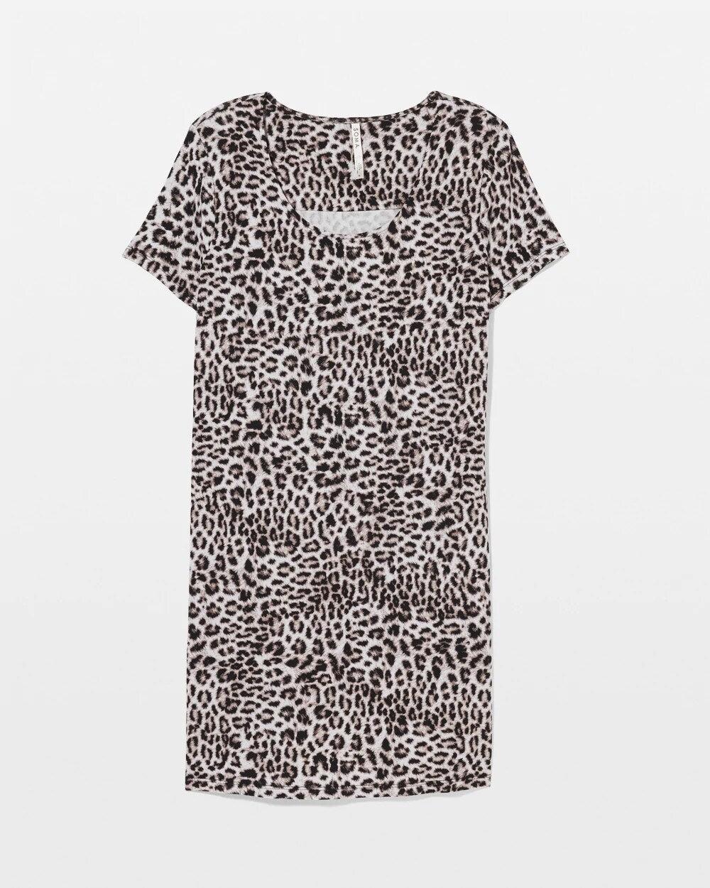 DIVINE LEOPARD TAUPE - Short Sleeve Scoop Neck Sleepshirt