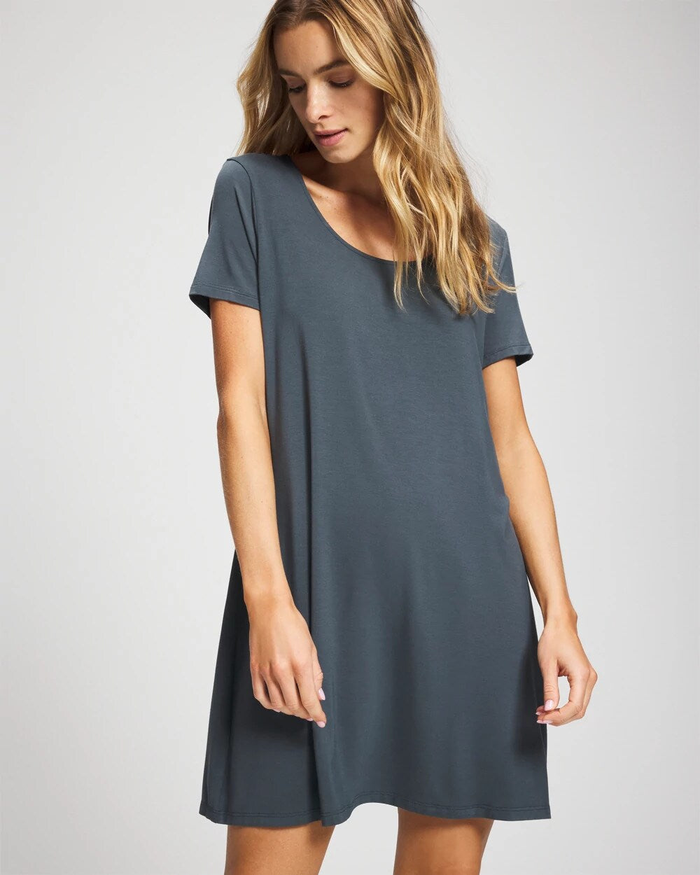 PETROL - Short Sleeve Scoop Neck Sleepshirt