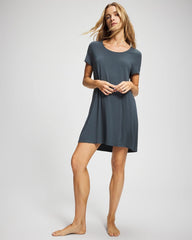 PETROL - Short Sleeve Scoop Neck Sleepshirt