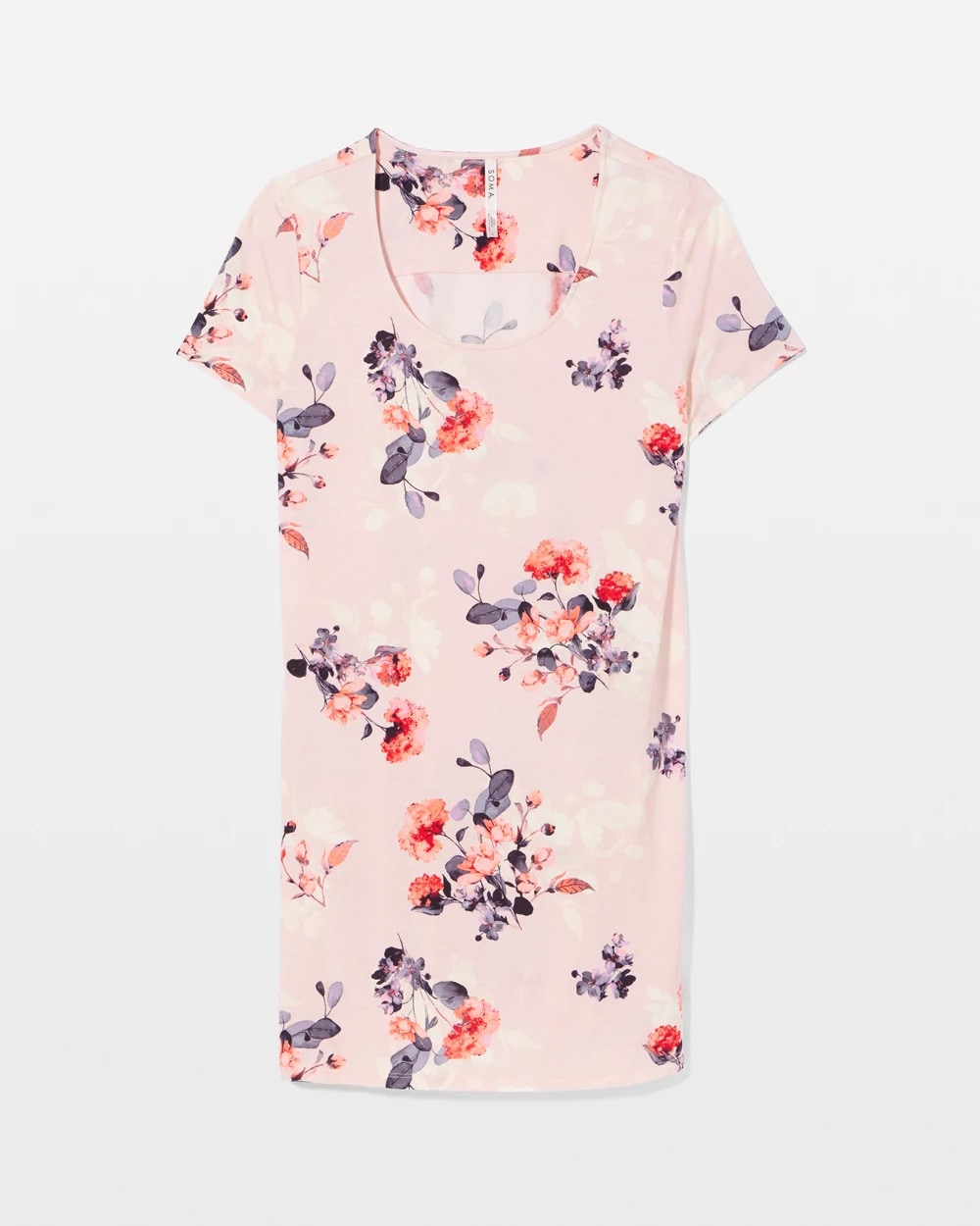 FLORAL DREAMS PINK BLUSH - Short Sleeve Scoop Neck Sleepshirt