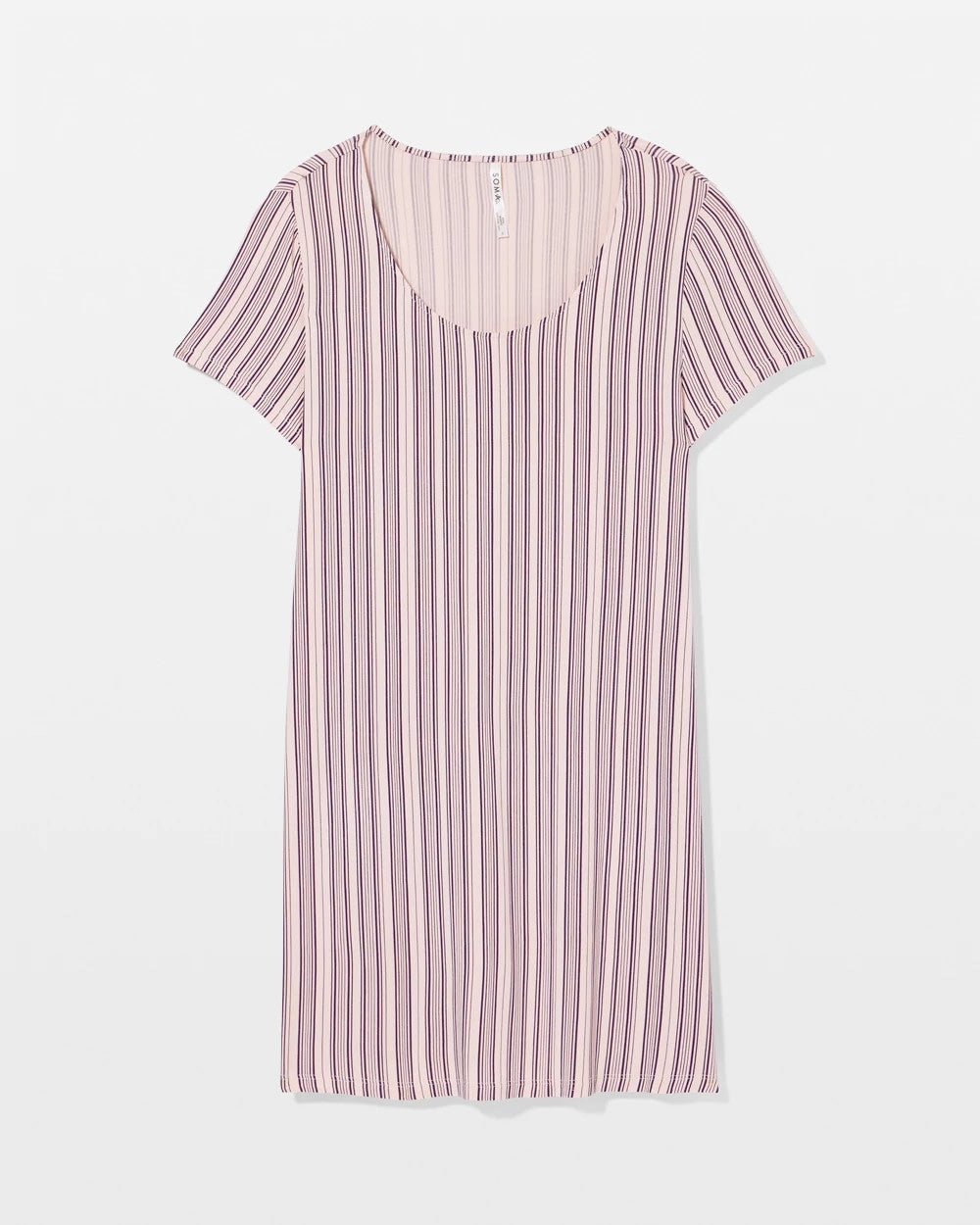 AMITY STRIPE SEPIA ROSE - Short Sleeve Scoop Neck Sleepshirt