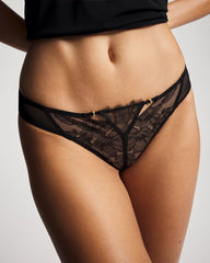 BLACK - Alluring Lace Tanga