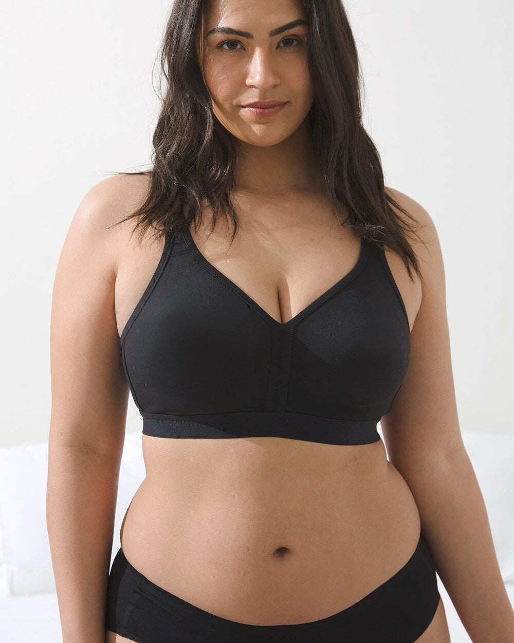 BLACK - Wireless Unlined Full Coverage Bra