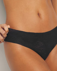 BLACK - Thong Panty with Lace