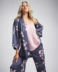 FLORAL DREAMS GRAY - Short Robe