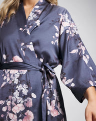 FLORAL DREAMS GRAY - Short Robe
