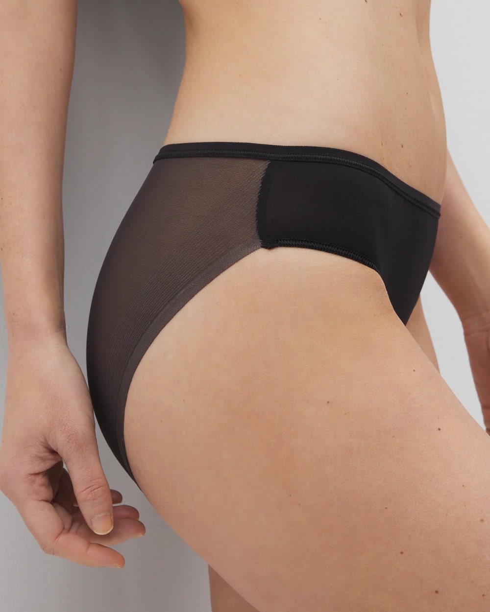 BLACK - Mesh Back Bikini Panty