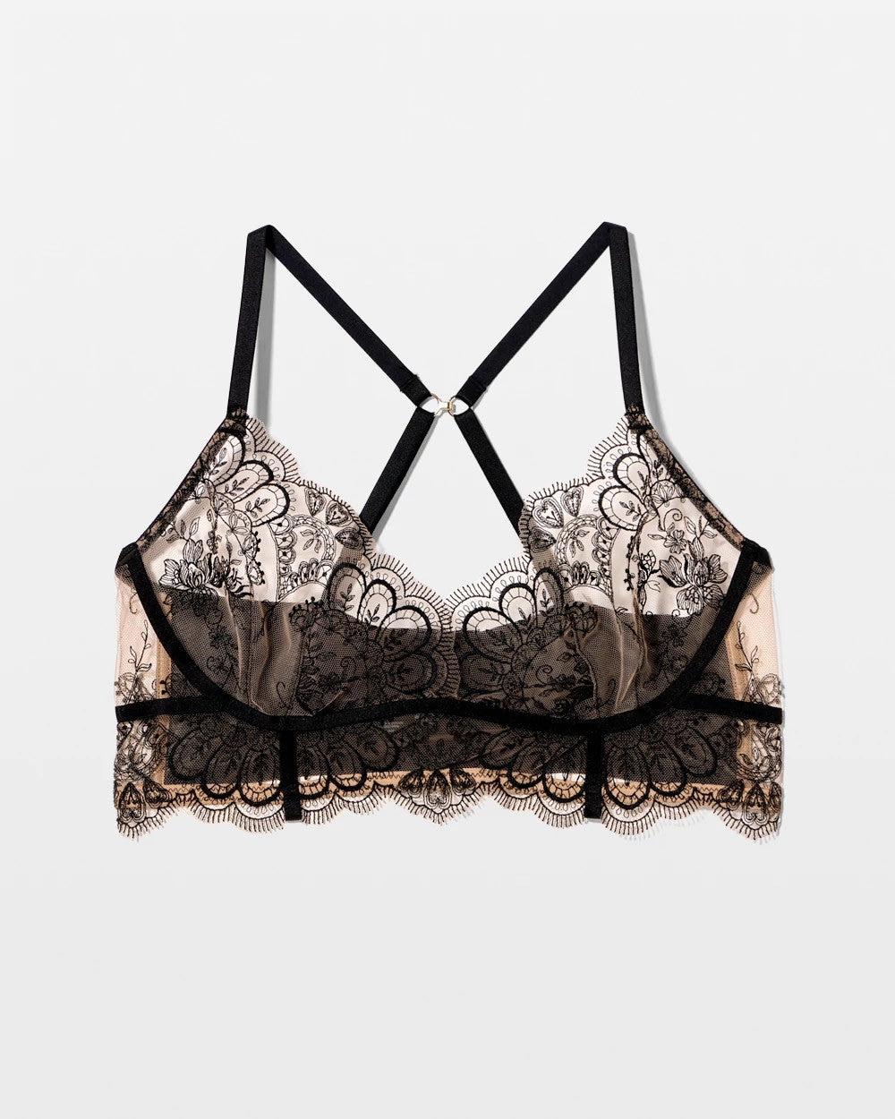 BLACK - Tattoo Lace Embroidered Bralette