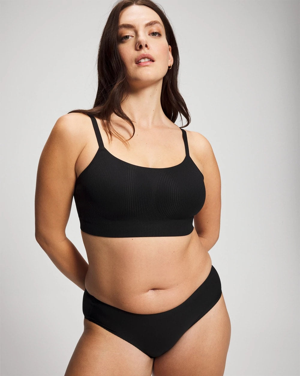 BLACK - Rib Adjustable Bralette