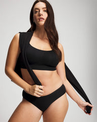 BLACK - Rib Adjustable Bralette