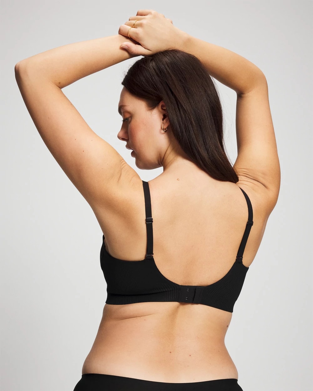 BLACK - Rib Adjustable Bralette