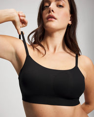 BLACK - Rib Adjustable Bralette