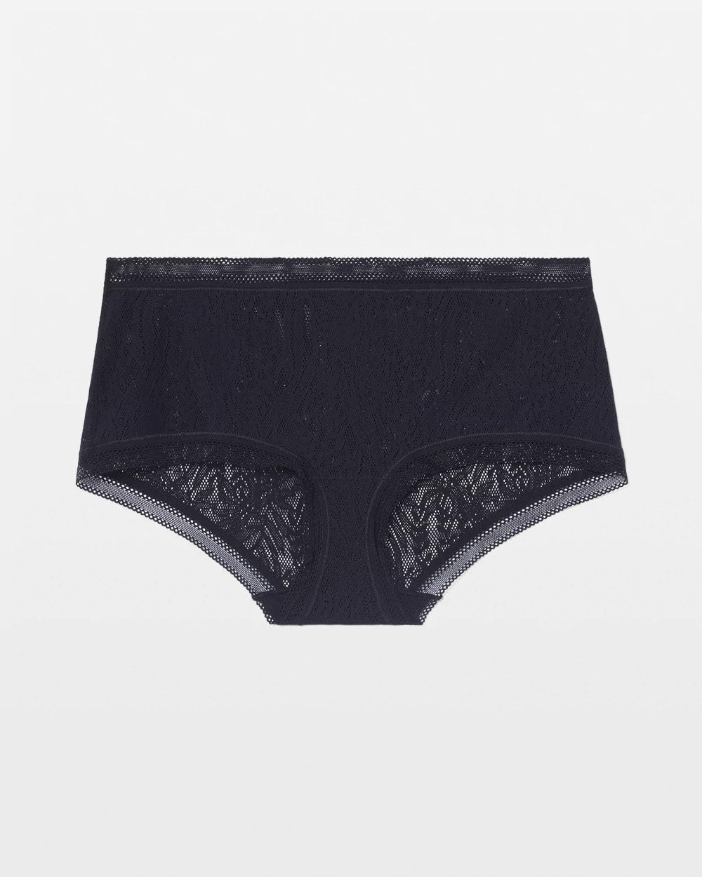 BLACK - Soma Boyshort Panty with Stretch Lace