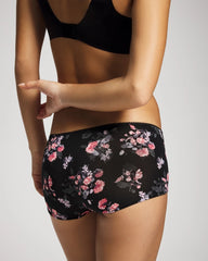 FLORAL DREAMS BLACK MINI - Lace Boyshort Panty