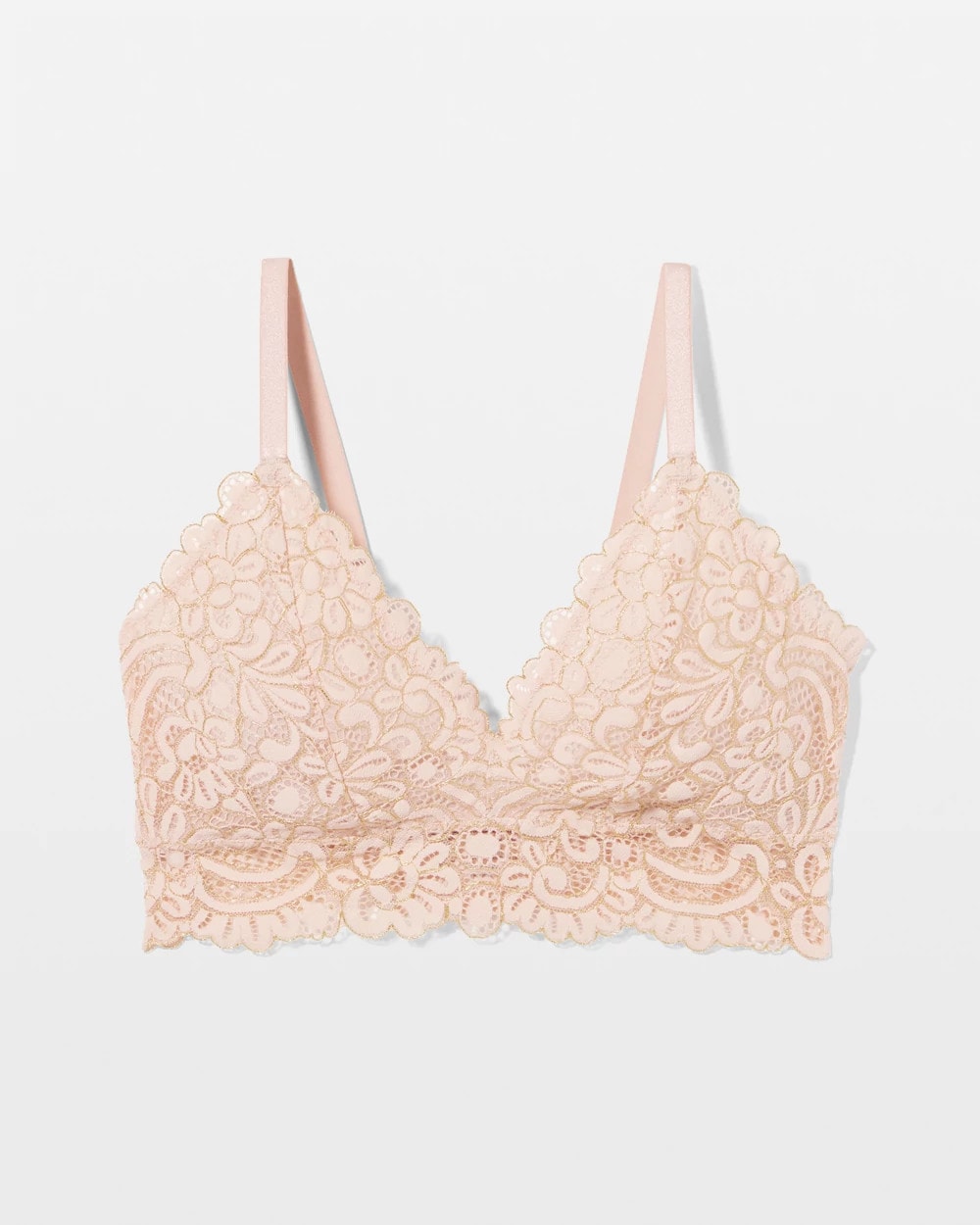 CAMEO ROSE W/ GOLD LUREX - Corded Lace Bralette