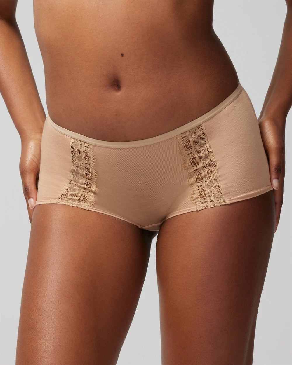 WARM AMBER - Boyshort Panty with Enchanting Lace