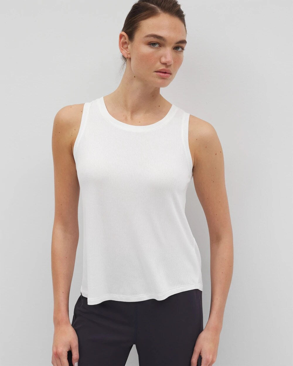 OPTIC WHITE - Rib Knit Tank