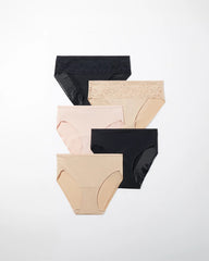 BASIC MULTI PACK - Hipster Panty with Lace 5 Pack