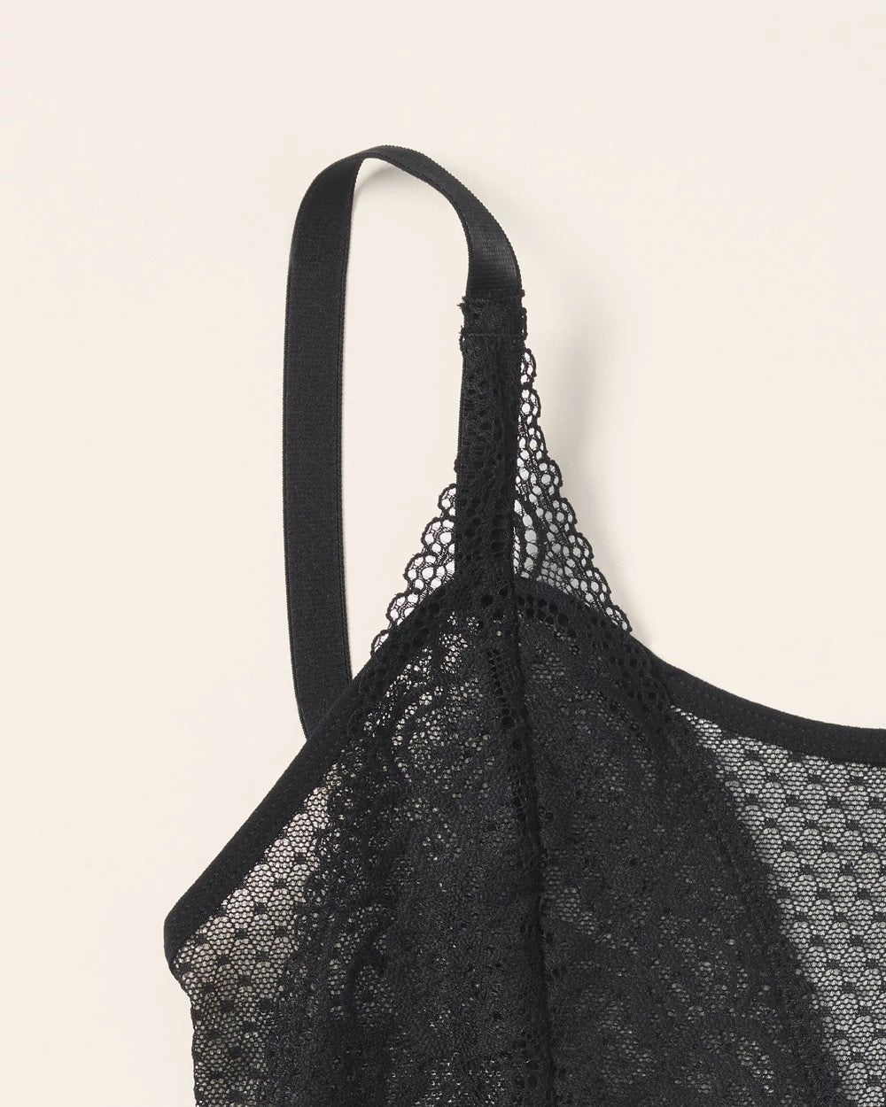 BLACK - Wireless Pocketed Cupless Lace Bralette