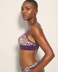 FLORAL MIRAGE MINI BLUE - Triangle Mesh Bralette