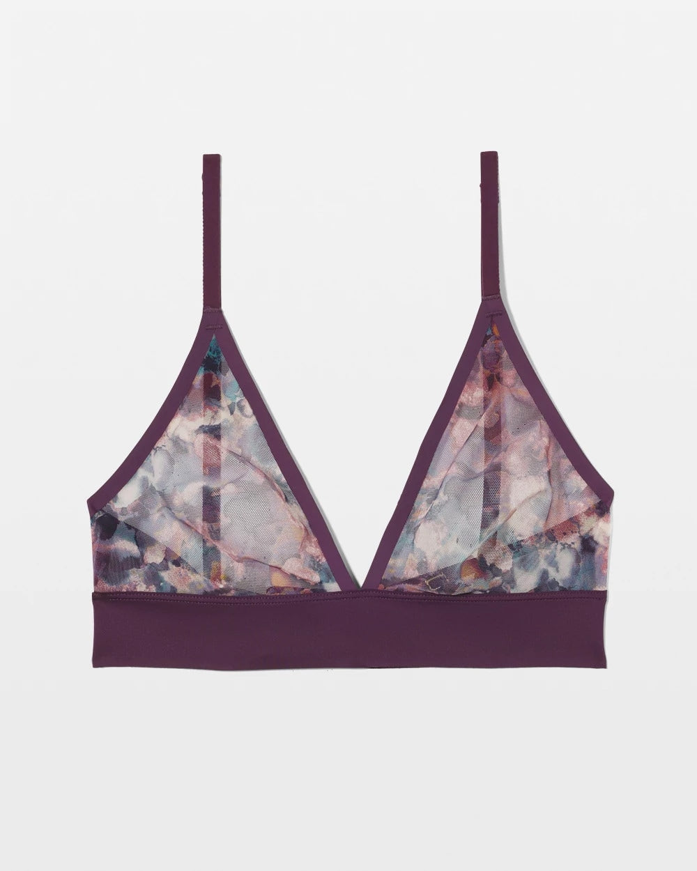 FLORAL MIRAGE MINI BLUE - Triangle Mesh Bralette