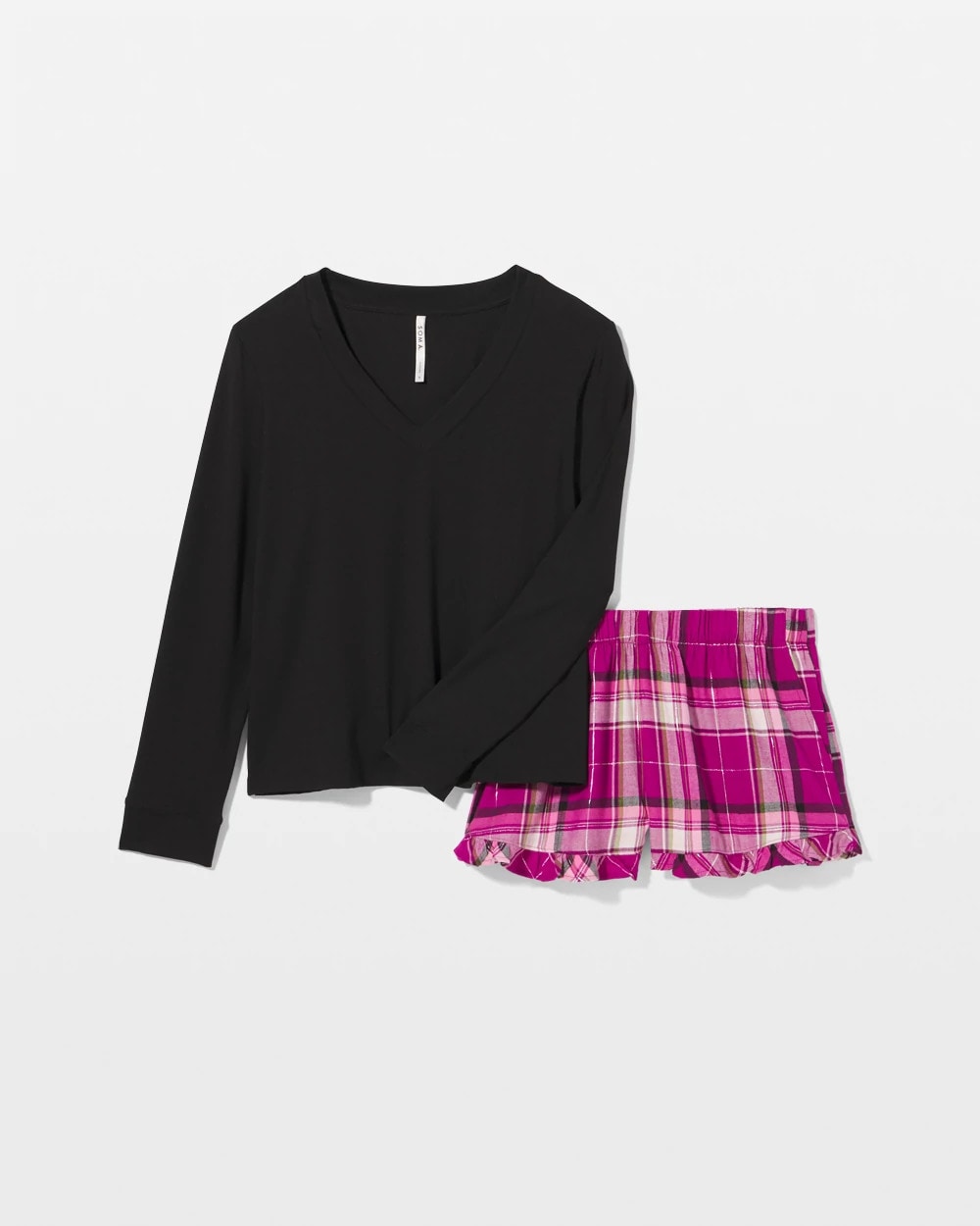 FASHIONABLY PLAID MAGENTA - Pajama Set