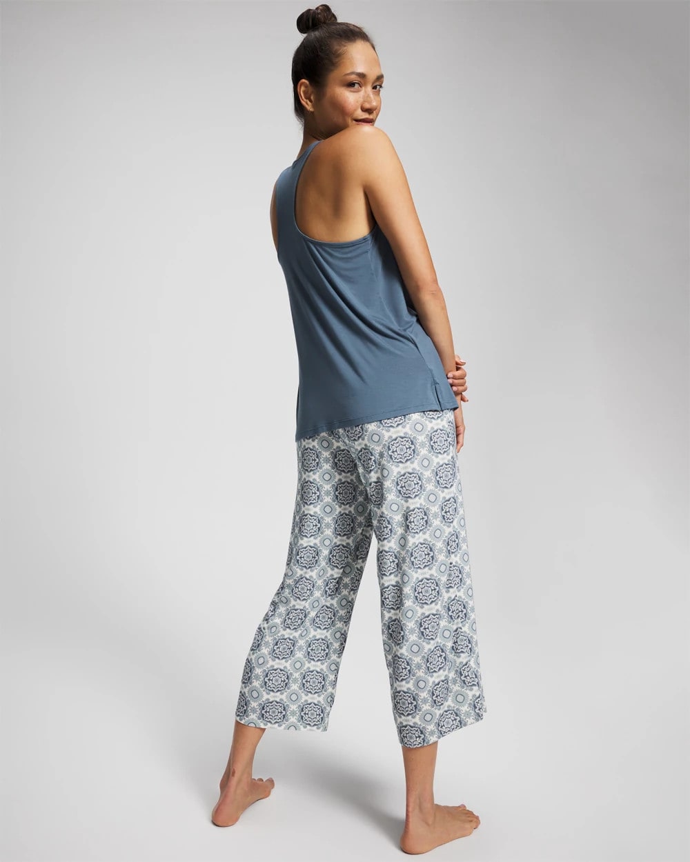 HAVEN TILE MINI GREEN - Tank + Crop Pants Pajama Set