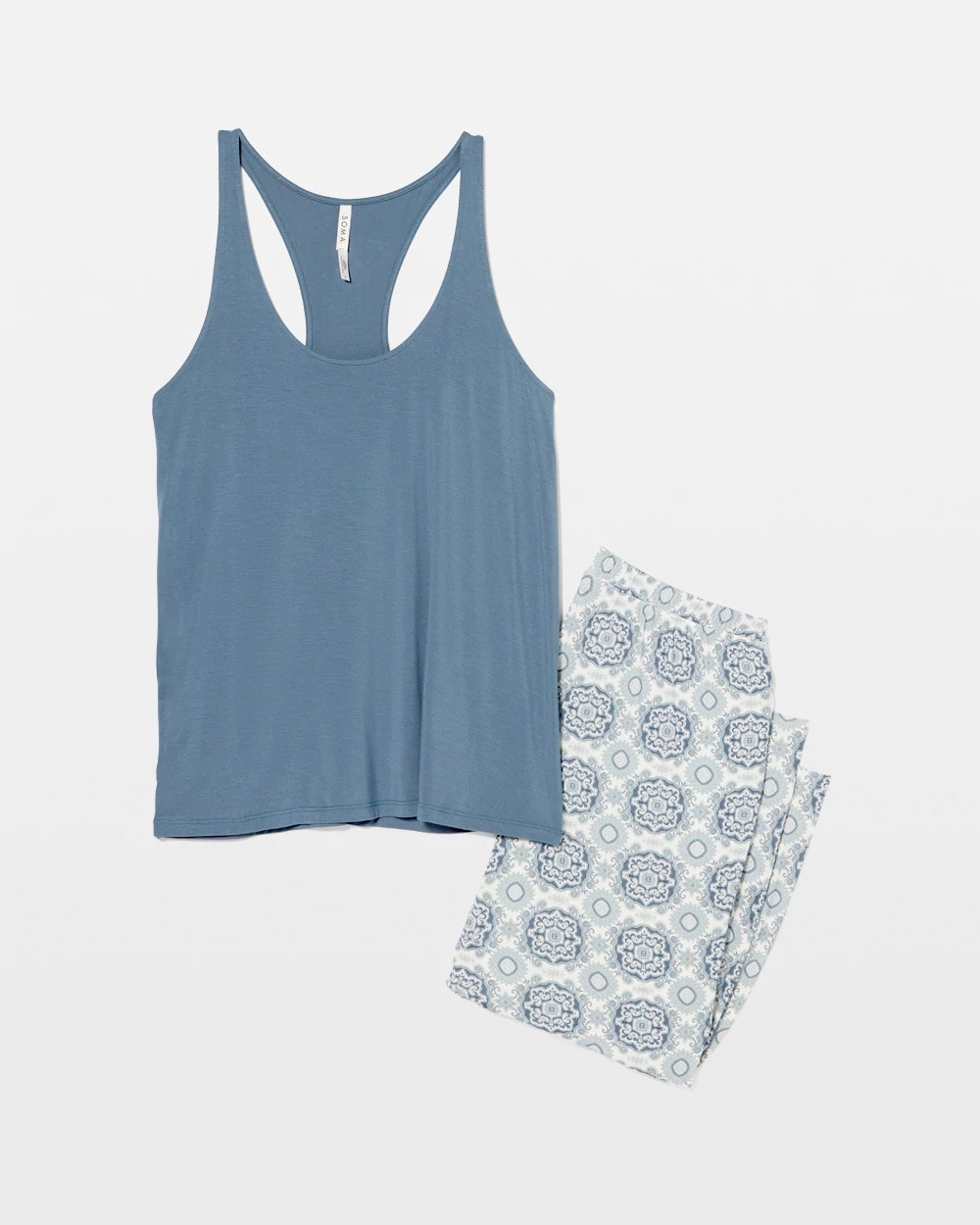 HAVEN TILE MINI GREEN - Tank + Crop Pants Pajama Set