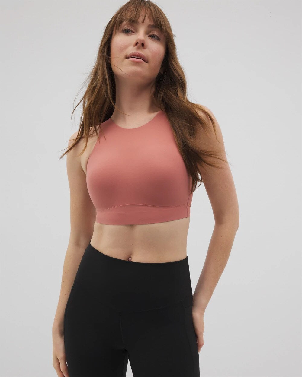 CLAY ROSE - High-Neck Yoga Bra