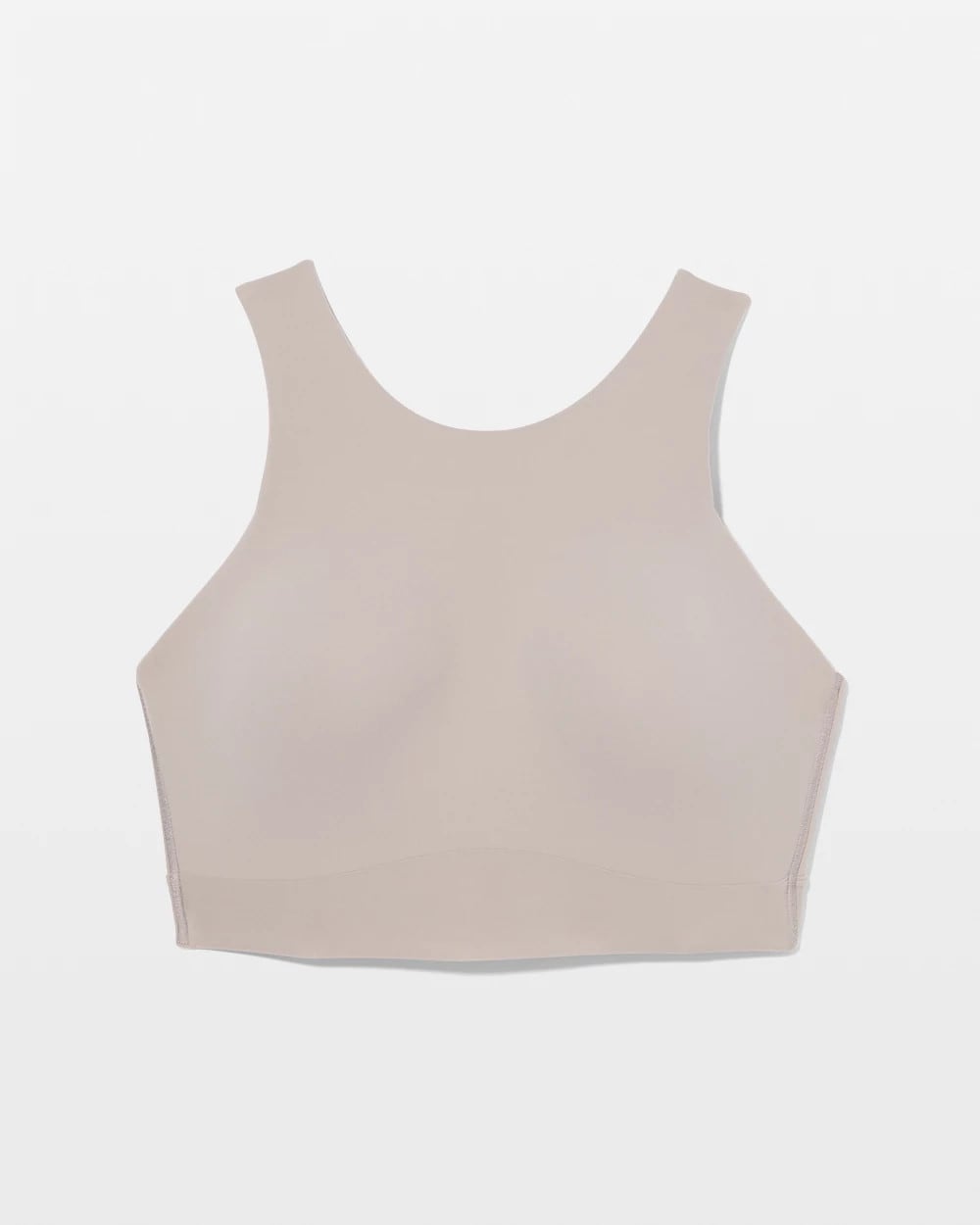 SILVER TAUPE - High-Neck Yoga Bra