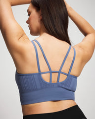 SUNDOWN BLUE - Seamless Bra With Strappy Back